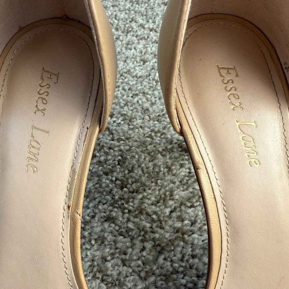 Nude Stiletto Heels Size 8.5 Open Toe Ankle Strap Essex Lane Womens